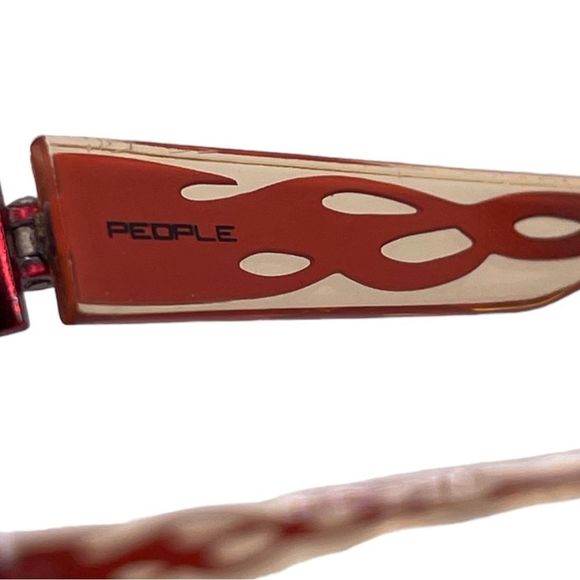 PEOPLE Half Rim Glasses with Red to Black Ombré Flames on the Arms FRAMES ONLY - Picture 8 of 13